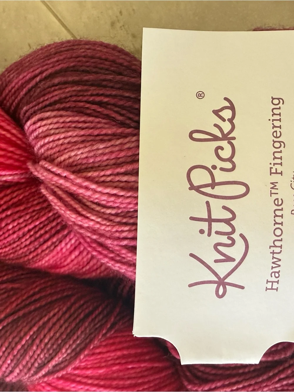 Knit Picks Hawthorne Fingering Yarn - Pink Multi - Rose City